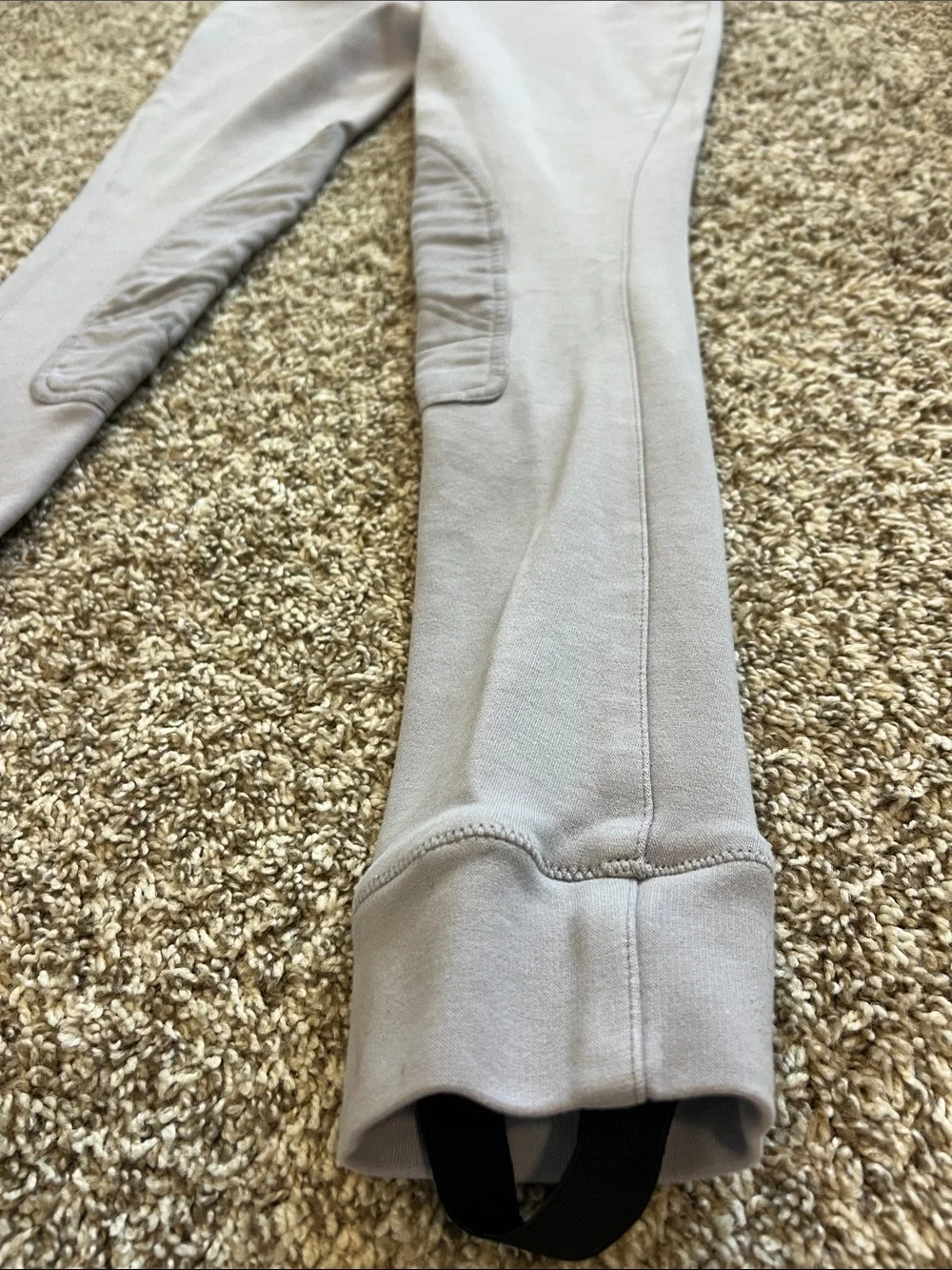 Girls Tuff Rider Light Gray High-Rise Equestrian Riding Knit Pants